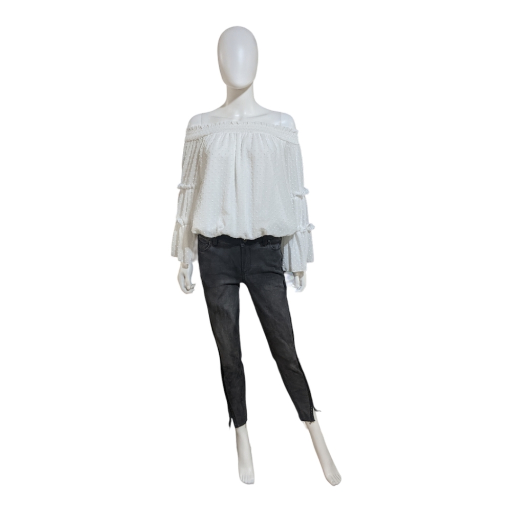 Miss Sparkling White Off The Shoulder Top, S
